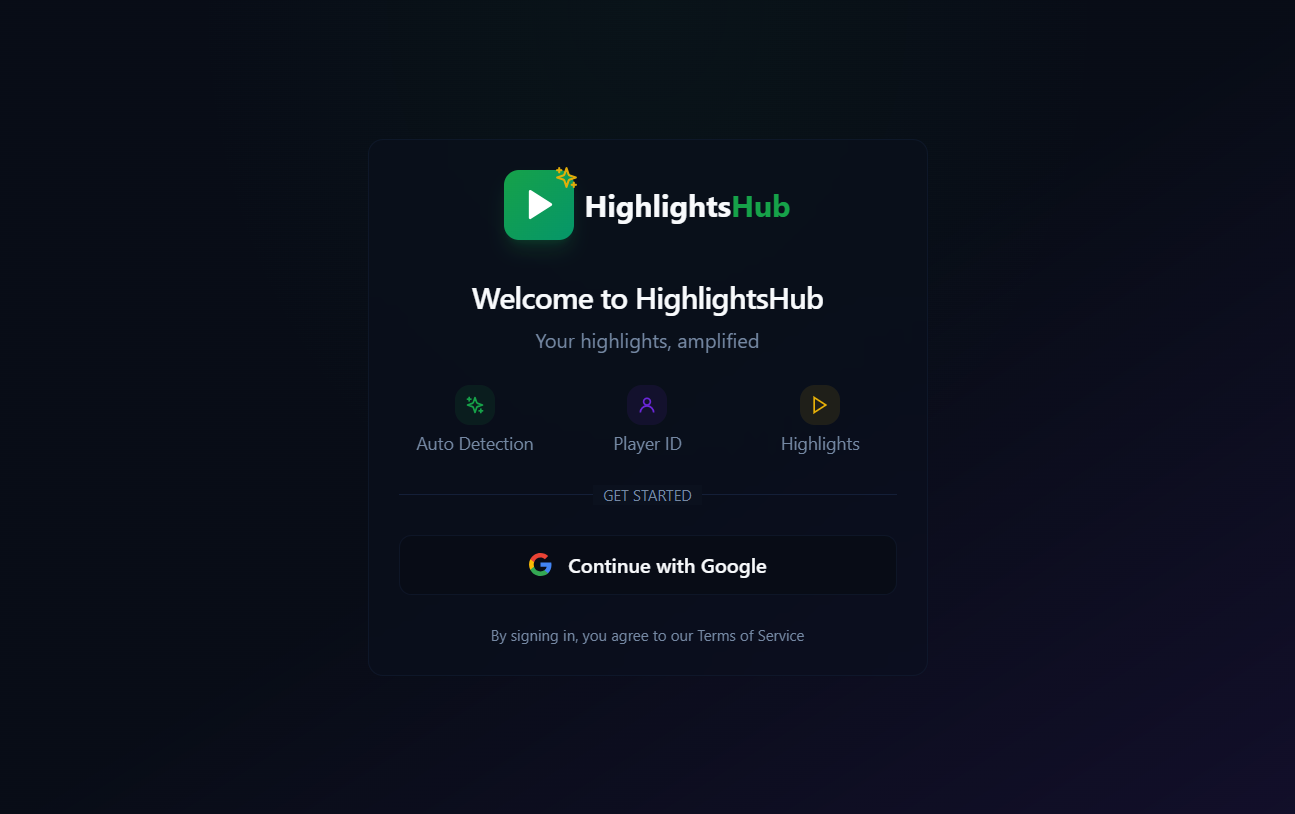 HighlightsHub Platform Interface